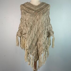 Maurices Loose Knit Poncho Style Sweater One Size